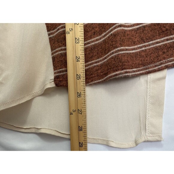 Women’s Long Sleeve Striped Top with Cream Color Block – Size M - Picture 10 of 10